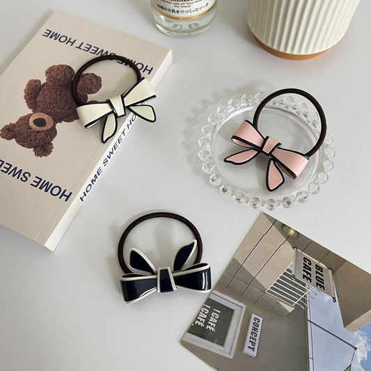 French Retro Acetate Bowknot Hair Ring