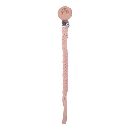 "Rainbow Beech Wood Pacifier Clip - Safe and Stylish Baby Product"