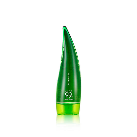 Aloe vera gel in green bottle, rich in amino acids and polysaccharides for deep moisturizing and skin elasticity.