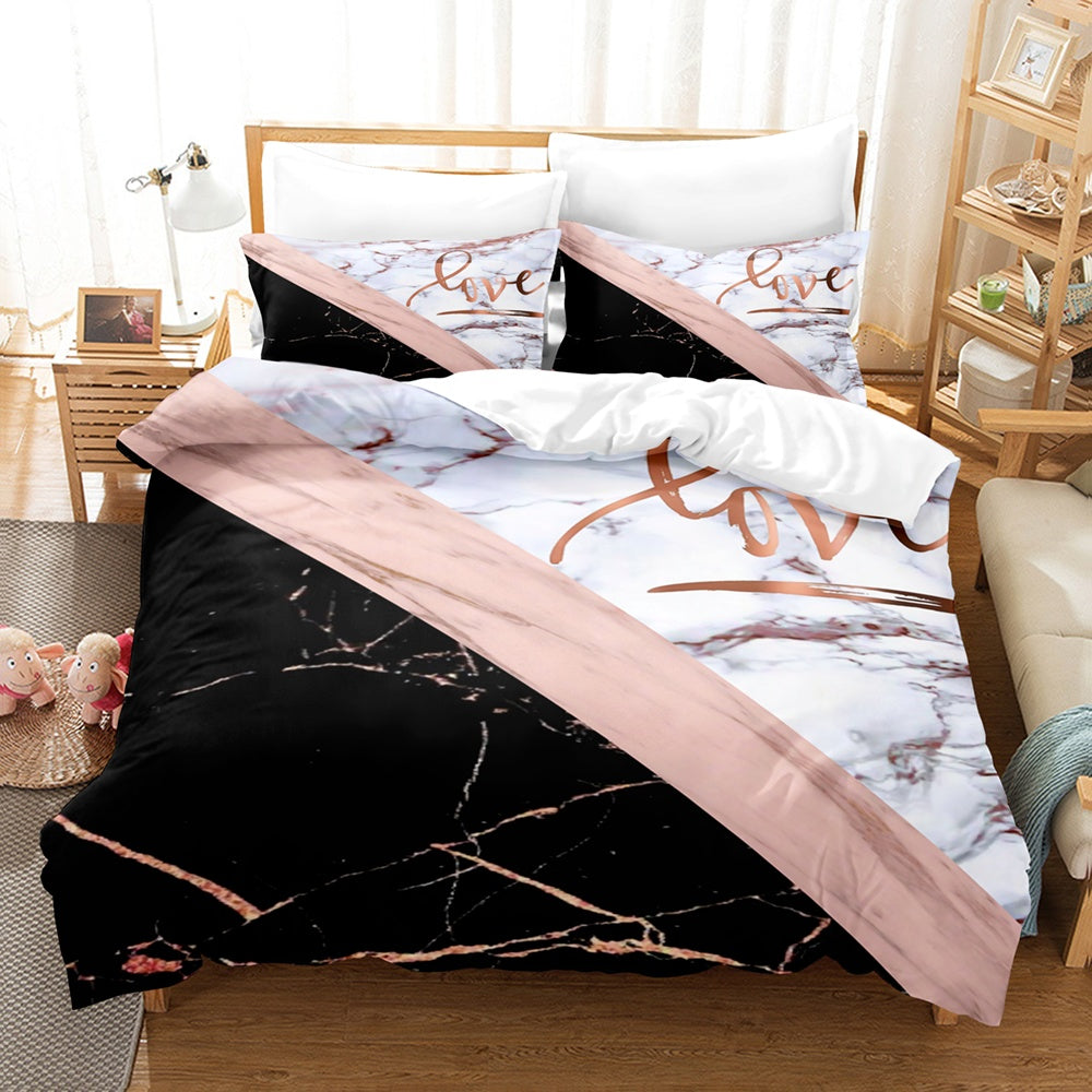 Three Art Marble Linen Sheets - Elegant Home Textile for Stylish and Comfortable Bedding
