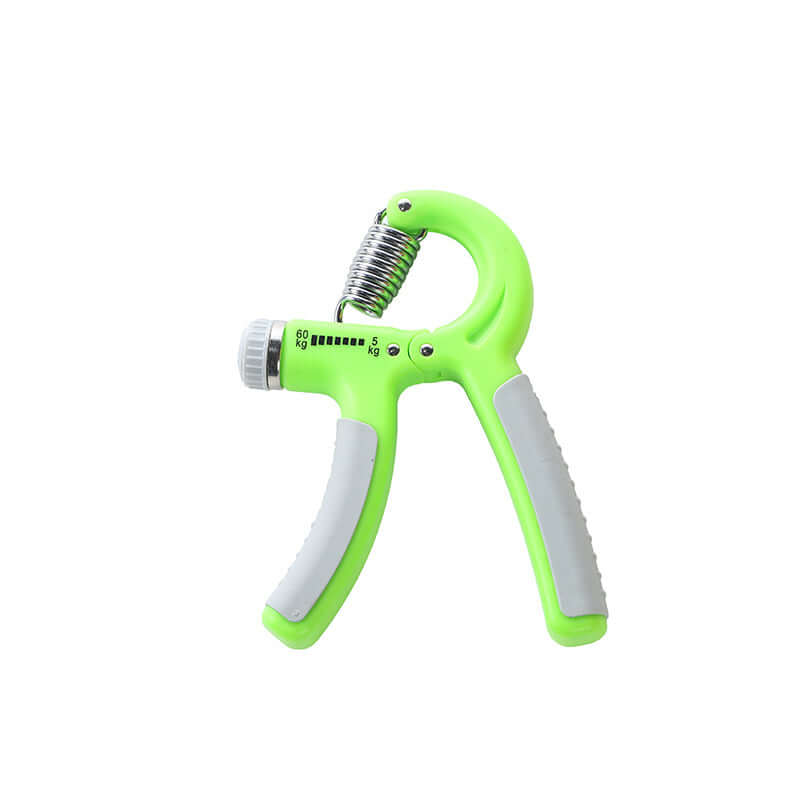 Men's Grip Professional Fitness Equipment for Hand and Forearm Strength Training, Adjustable Tension from 10kg to 40kg, Green and Grey.