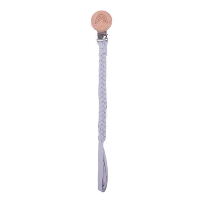 "Rainbow Beech Wood Pacifier Clip - Safe and Stylish Baby Product"