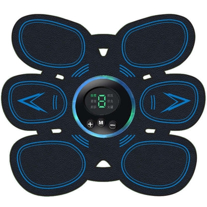 Home exercise muscle stimulator fitness equipment for training, black and blue design with digital display, belly stick size 190x170mm