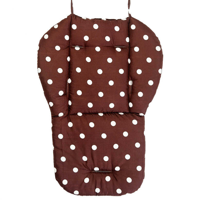 Coffee color baby car mat with white polka dots, 68x57cm double-sided cotton pad children's product.