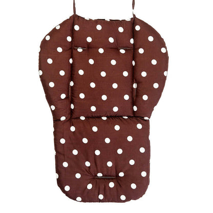 Coffee color baby car mat with white polka dots, 68x57cm double-sided cotton pad children's product.