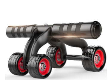 Four-wheel abdominal muscle exercise fitness equipment with soft foam handle and removable wheels for chest expansion and fitness.
