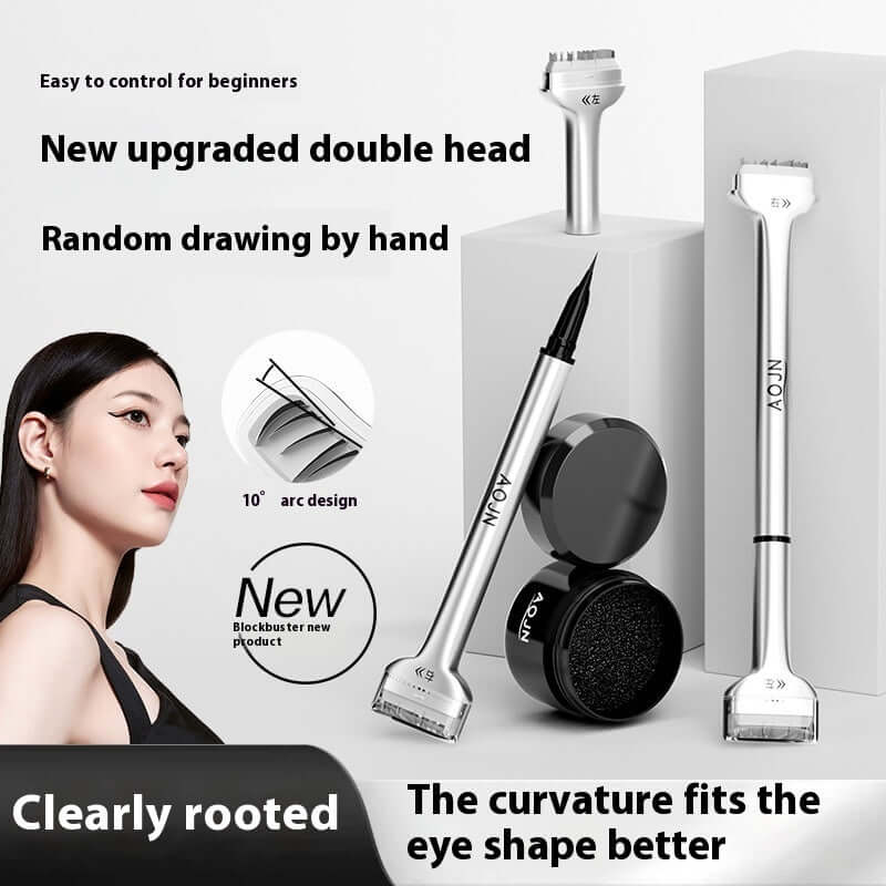 "Double-Headed Lower Eyelash Stamp Pen - Waterproof, Natural-Looking, Long-Lasting Eyeliner for Beauty"