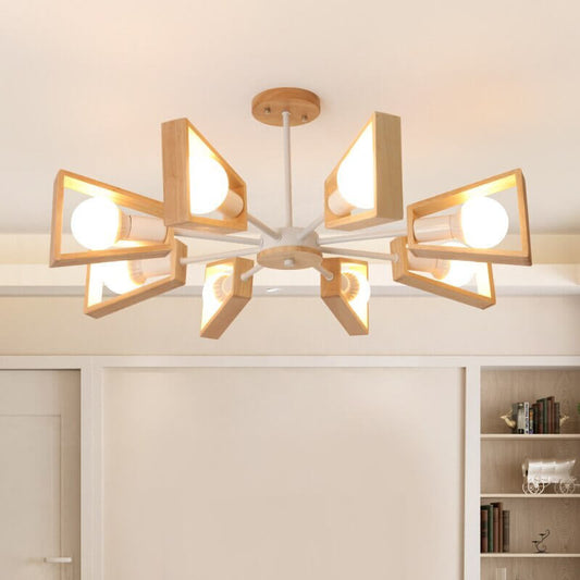 Elegant Solid Wood Bedroom Chandelier – Classic and Luxurious Lighting Fixture for Sophisticated Interiors