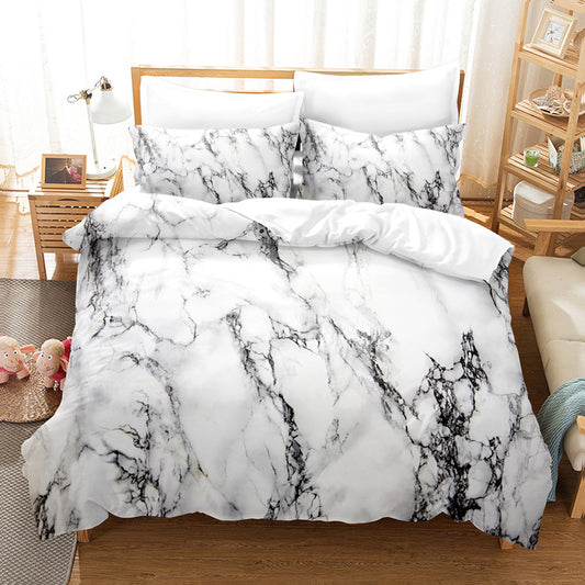 Three Art Marble Linen Sheets - Elegant Home Textile for Stylish and Comfortable Bedding