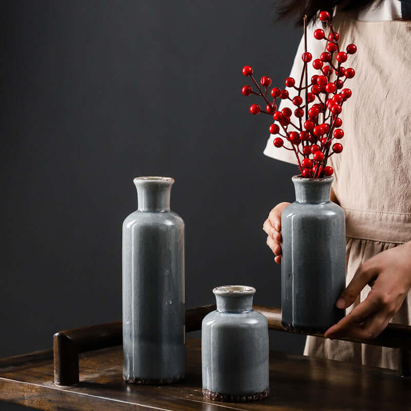 Home decoration vase with garden flowers inserted for a charming interior accent"