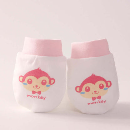 "Cartoon anti-scratch face gloves for babies, designed to protect delicate skin from scratches while adding a playful touch."