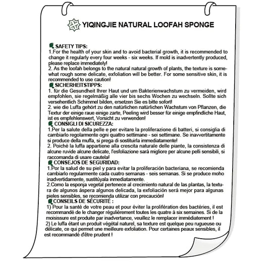 Natural Loofah Sponge Exfoliating Body Scrubber (2 Pack),Made with Eco-Friendly and Biodegradable Shower Luffa Sponge, Loofah for Women and Men, Beige 2 Count (Pack of 1)