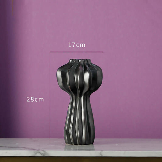 Modern Light Luxury Minimalist Round White Ceramic Vase - Creative Decoration for Living Room Dried Flowers and Flower Arrangements, Elegant Home Ornamen
