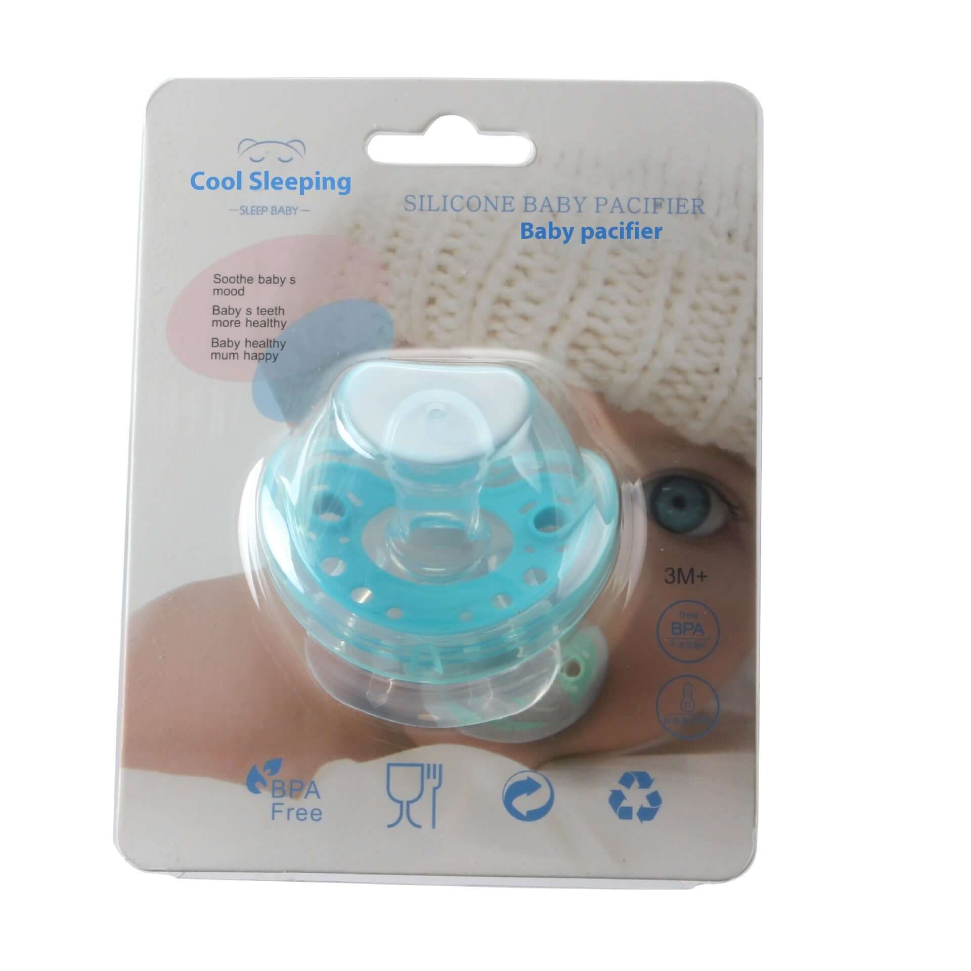 "Full Silica Gel Two-Color Liquid Silicone Baby Pacifier for Sleep Comfort"