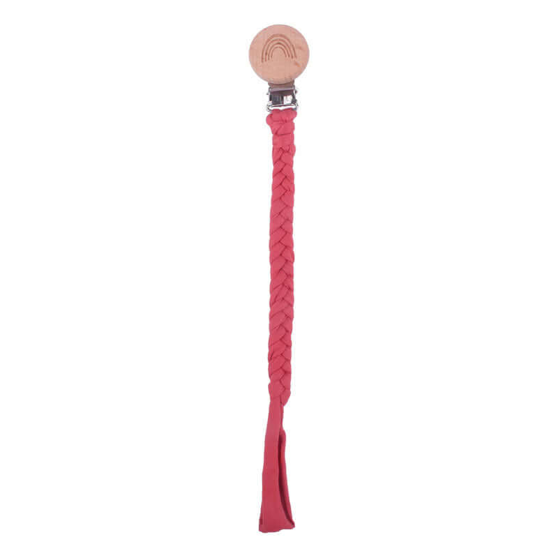 "Rainbow Beech Wood Pacifier Clip - Safe and Stylish Baby Product"