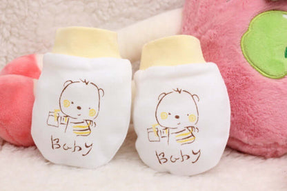 "Cartoon anti-scratch face gloves for babies, designed to protect delicate skin from scratches while adding a playful touch."