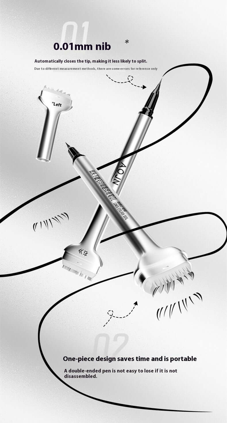 "Double-Headed Lower Eyelash Stamp Pen - Waterproof, Natural-Looking, Long-Lasting Eyeliner for Beauty"