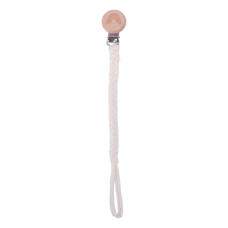 "Rainbow Beech Wood Pacifier Clip - Safe and Stylish Baby Product"