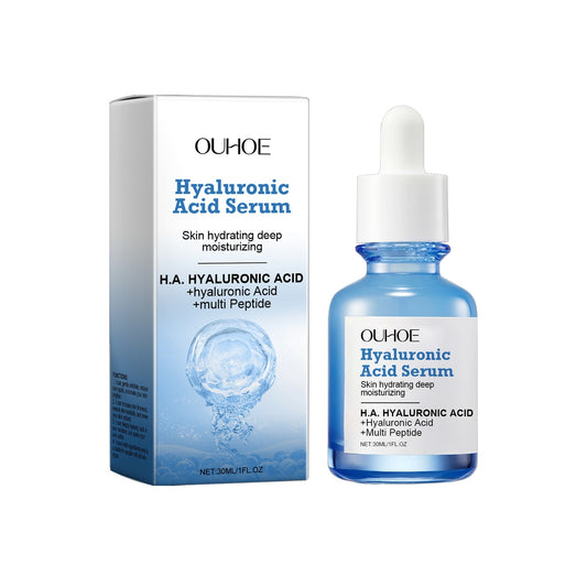 Hyaluronic Acid Serum with skin hydrating deep moisturizing formula, featuring multi-peptides, by OUHOE.