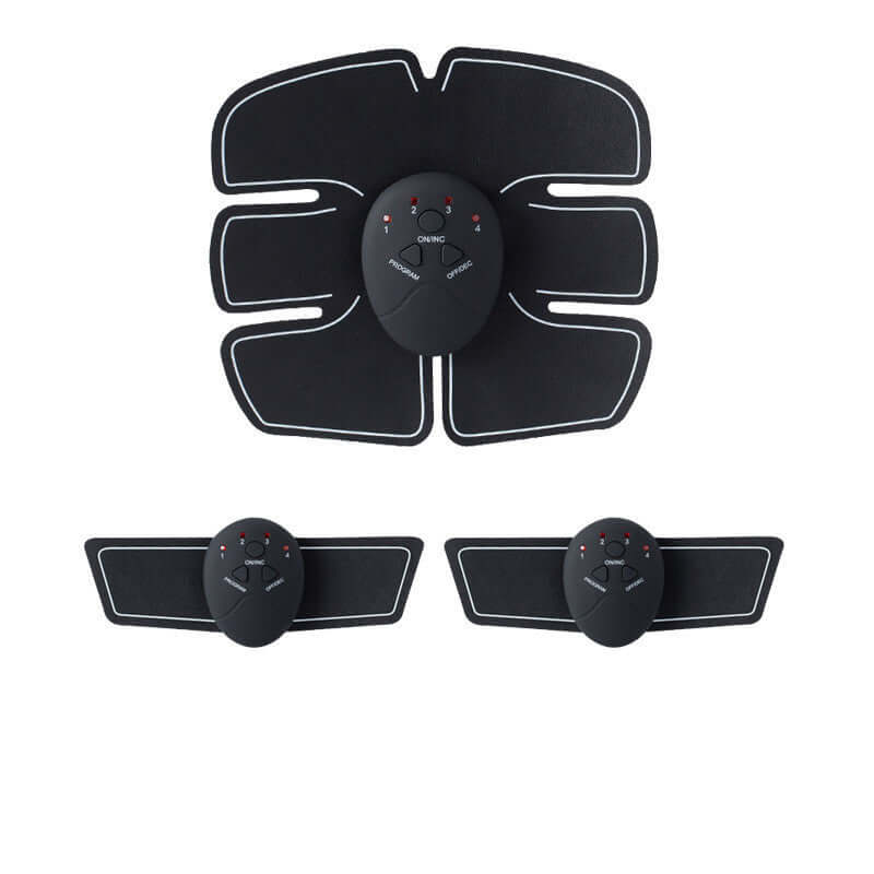 Black fitness equipment home exercise abdominal patch with multiple massage techniques for head, neck, waist, buttocks, legs, back, and feet.