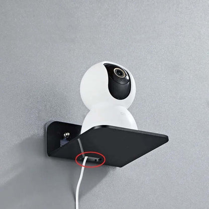 "Living Room Camera Monitoring Shelving Bracket - Adjustable Mounting Solution for Secure and Discreet Camera Placement"
