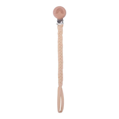 "Rainbow Beech Wood Pacifier Clip - Safe and Stylish Baby Product"