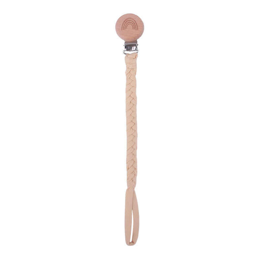 "Rainbow Beech Wood Pacifier Clip - Safe and Stylish Baby Product"