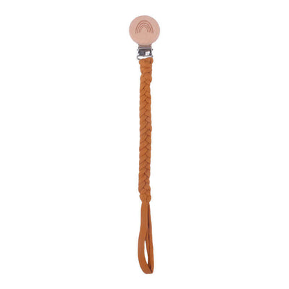 "Rainbow Beech Wood Pacifier Clip - Safe and Stylish Baby Product"