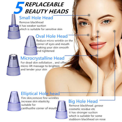 "Blackhead Remover Tool - Acne Vacuum Suction for Pore Cleaning and Black Dot Removal, Face Cleanser for Beauty Skin Care"