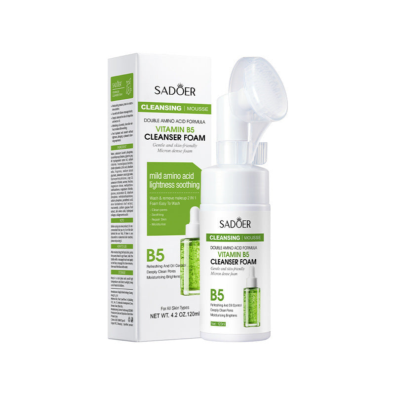 Hyaluronic Acid Amino Acid Cleansing Mousse with Vitamin B5, 120ml, suitable for all skin types, featuring soothing mild amino acids.