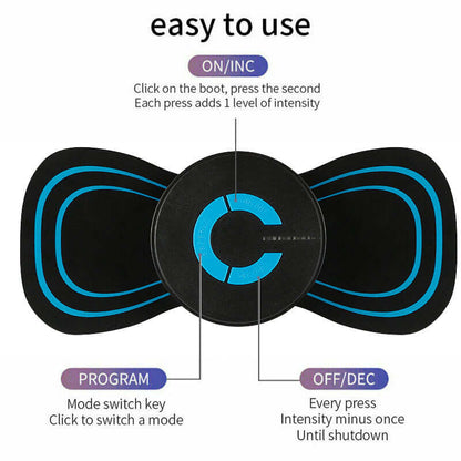 "Portable Mini Electric Neck and Back Massager - Cervical Massage Stimulator with USB Charging for Pain Relief and Relaxation"