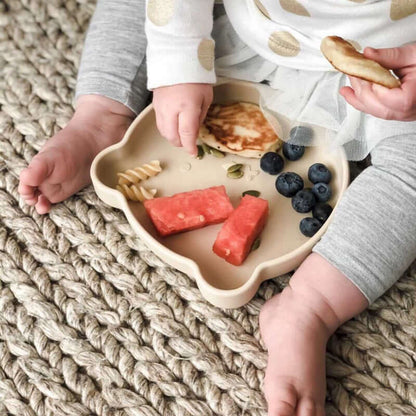 "Bear Silicone Tableware Set with Food Supplement Spork for Babies"