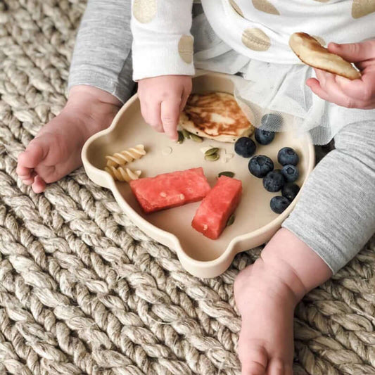 "Bear Silicone Tableware Set with Food Supplement Spork for Babies"