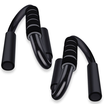 Push-up bar with S-shaped, non-slip grips for secure, effective strength workouts; ideal for home gym exercise and enhancing push-up performance