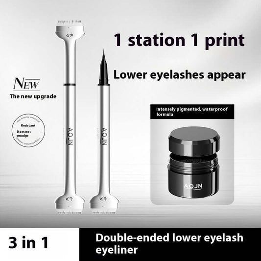 "Double-Headed Lower Eyelash Stamp Pen - Waterproof, Natural-Looking, Long-Lasting Eyeliner for Beauty"