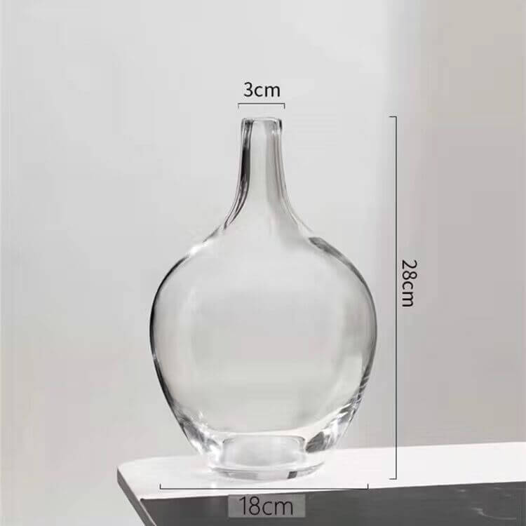 Big glass vase with dried flowers in Nordic Ins style for living room decor"