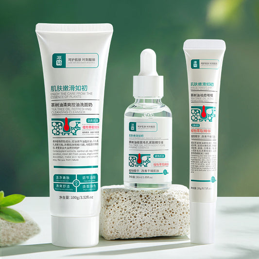Ice Chrysanthemum Tea Tree Acne Removing Three Piece Set For Oil Control And Shrinkage Control