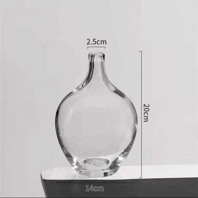 Big glass vase with dried flowers in Nordic Ins style for living room decor"
