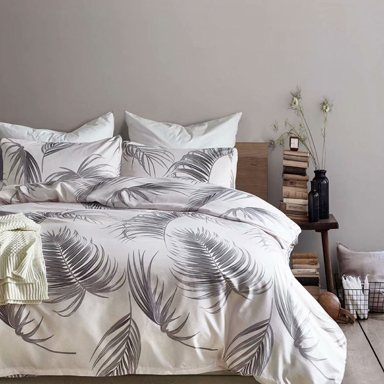 Mushroom House Bedding Three-Piece Set - Cozy Home Textile with Whimsical Design for Stylish Bedrooms"
