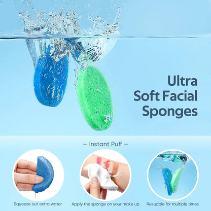 50-Colored Natural Compressed Facial Sponges, for Facial Cleansing, Reusable & Eco-Friendly, 50 PCS 50 Count (Pack of 1) Multicolor